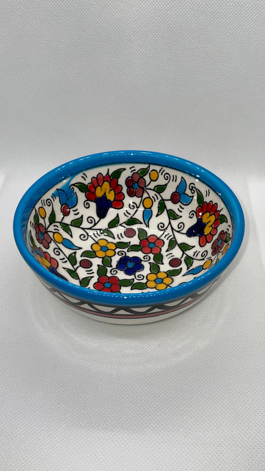 Ceramic bowls 12 cm traditional light blue colored