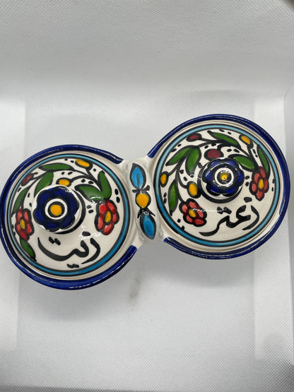 Aufbewahrungsschale S für Olivenöl und Zaatar mit Deckel