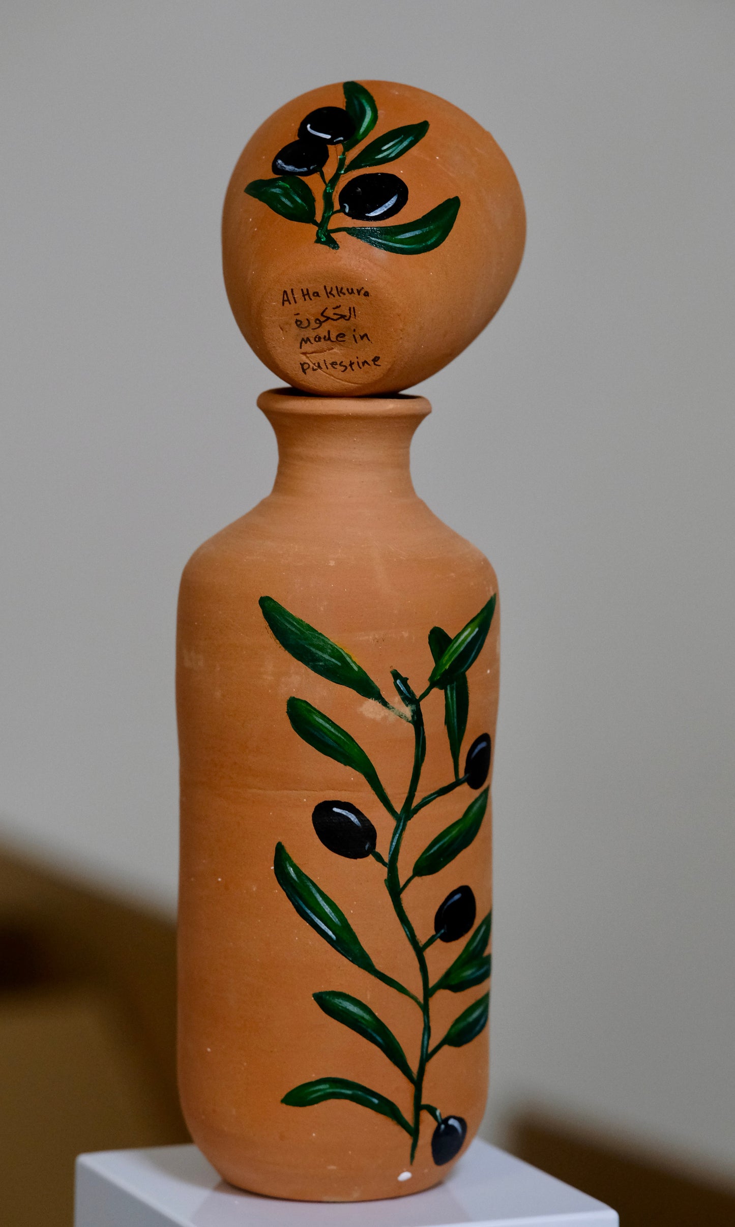 Fokhara Rund  (Trinkflasche) aus Ton 1 Liter mit Becher.