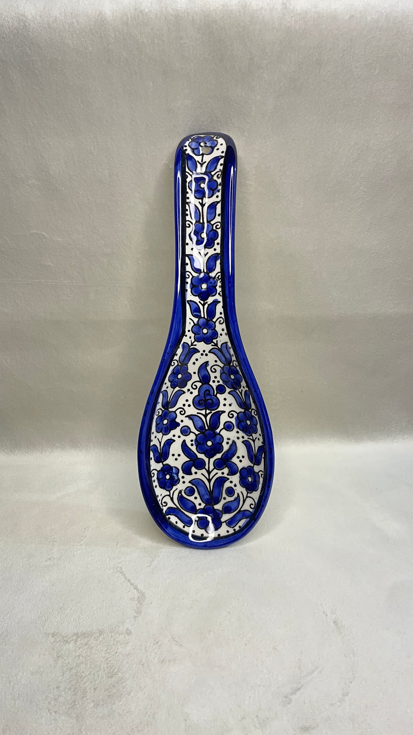 Serving plate in spoon shape blue