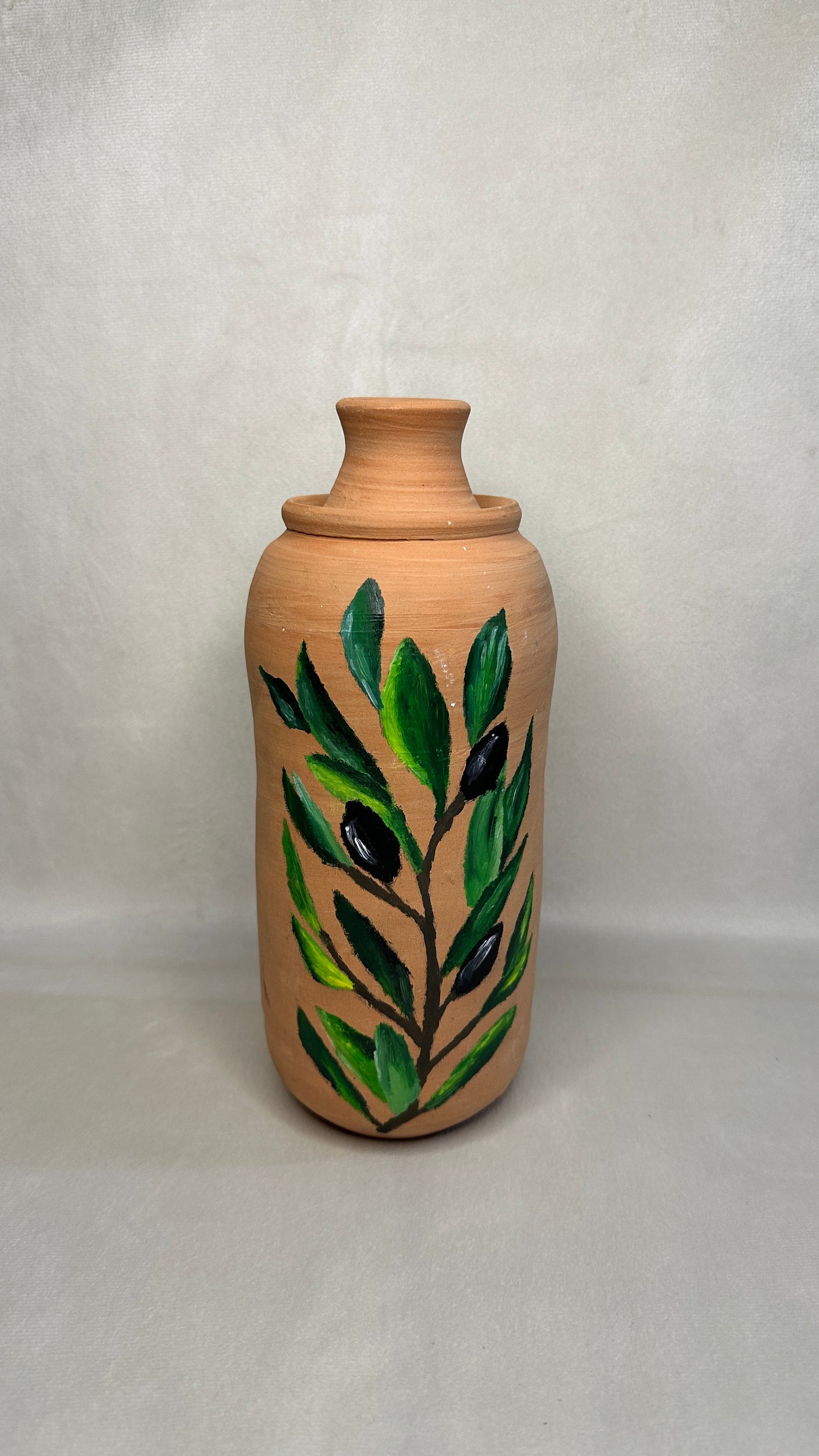 Fokhara Schlank (Trinkflasche) aus Ton 1 Liter mit Becher.