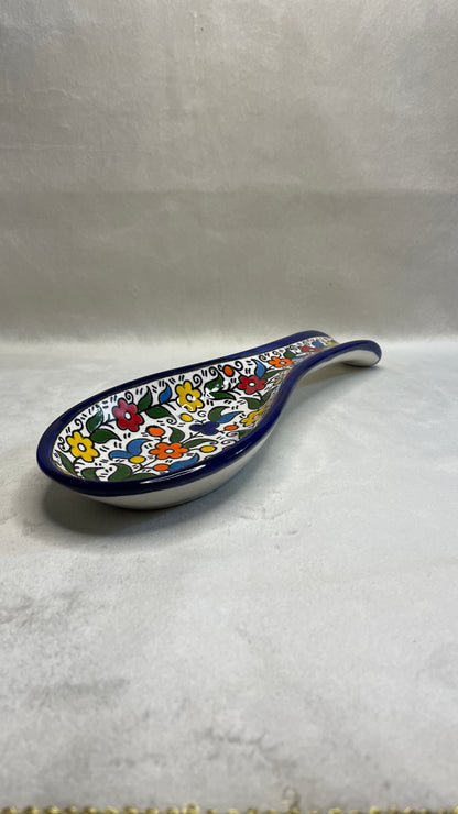 Serving plate in spoon shape colored