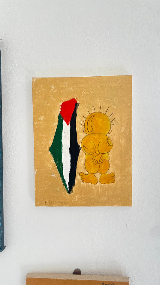 Palestinian map with Handalla as wall picture 23x17 cm